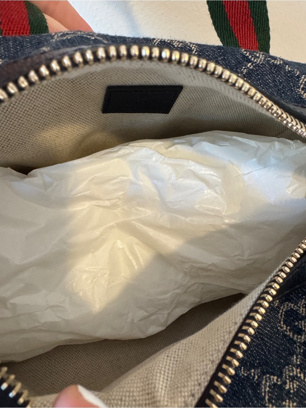 Gucci Denim Crossbody Top Handle Bag - Picture 2 of 7